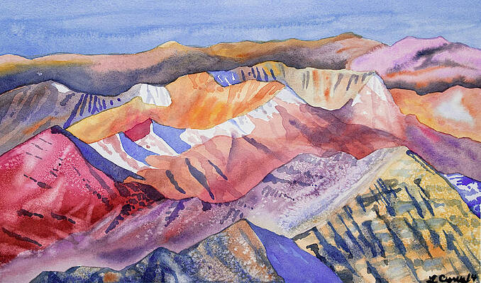 Sky Wall Art featuring the painting Watercolor - View From Atop Castle Peak by Cascade Colors