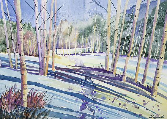 Wilderness Painting - Watercolor - Walking Through The Winter Forest by Cascade Colors