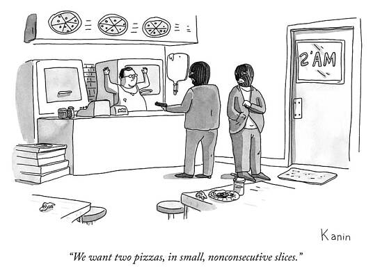 Slice Drawing - We Want Two Pizzas by Zachary Kanin