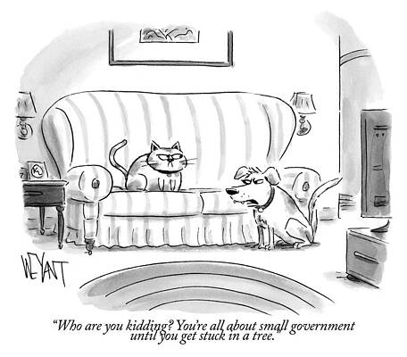 Cat and Dog in a Living Room Wall Art