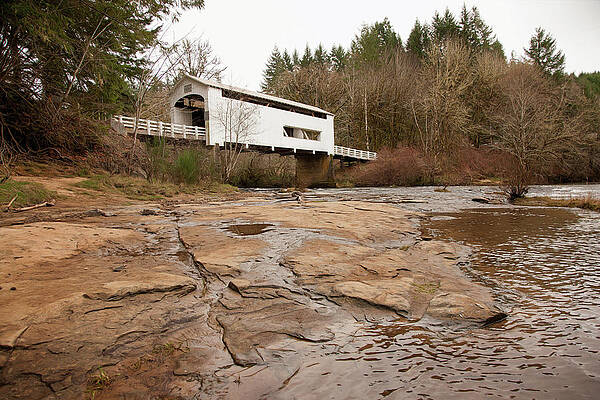 Sky Photograph - Wildcat Bridge In Winter by Mary Jo Allen