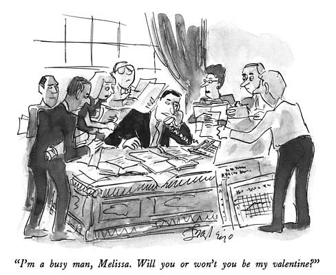 Valentine Drawing - Will You Or Wont You Be My Valentine by Edward Frascino