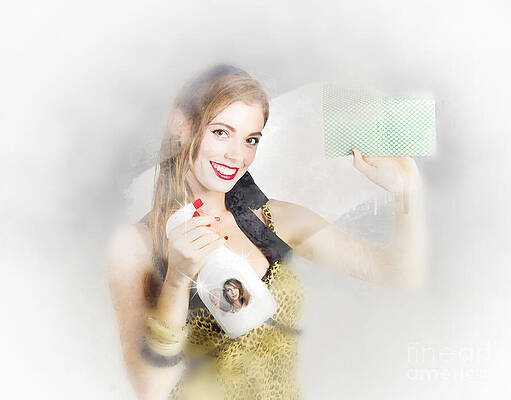 Wall Art featuring the photograph Window Wiper Pinup Woman by Jorgo Photography