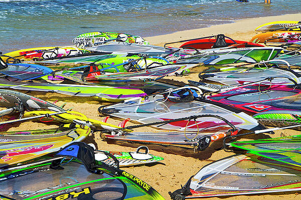 Athlete Wall Art featuring the photograph Windsurfing Sails by Waterdancer