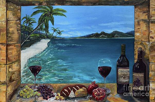 Painting - Wine Thirty - Oceanside by Jan Dappen