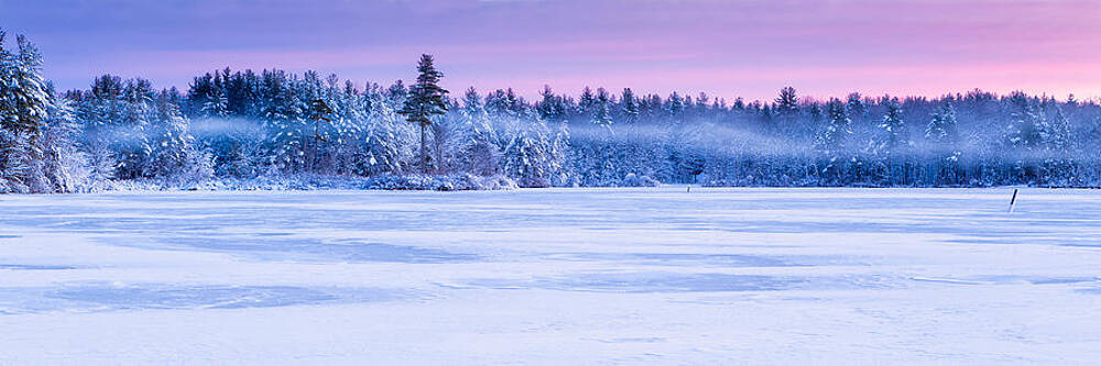 Wall Art featuring the photograph Winter Mist Baxter Lake New Hampshire by Jeff Sinon