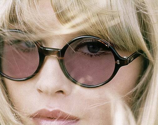 Woman with Round Sunglasses Wall Art