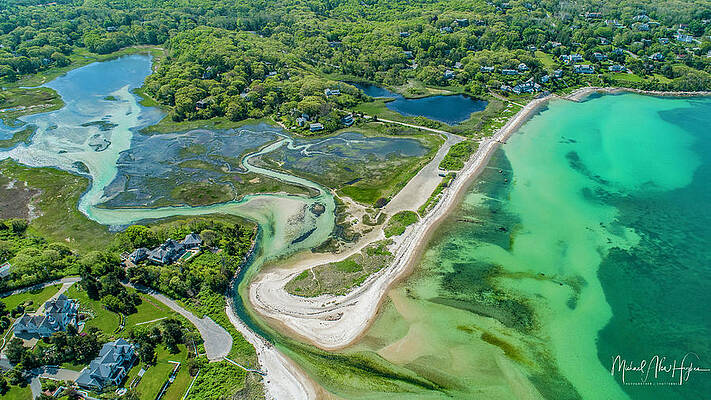 Seascape Photograph - Woodneck Beach At 400 Feet by Veterans Aerial Media LLC
