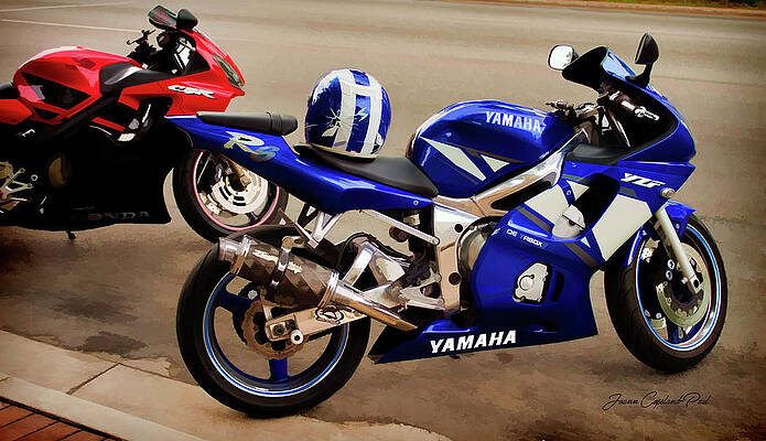 Wall Art featuring the photograph Yamaha YZF-R6 Motorcycle by Joann Copeland-Paul