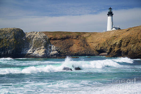 Oregon Photograph - Yaquina Head Lighthouse On The Oregon Coast by Bruce Block