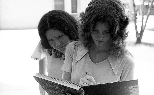 Phoenix Photograph - Yearbook Signing, 1972, Part 1 by Jeremy Butler