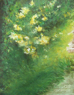 Flower Wall Art featuring the painting Yellow And White by Jane See