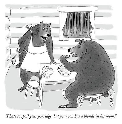 Bears Discovering Goldilocks Drawing