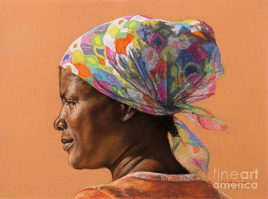 Portrait Wall Art featuring the pastel Yphemie by Roshanne Minnis-Eyma