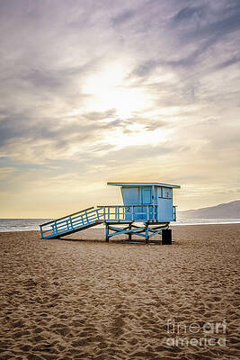 California Wall Art featuring the photograph Zuma Beach Lifeguard Tower #2 Malibu Sunset by Paul Velgos