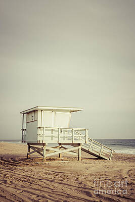 California Wall Art featuring the photograph Zuma Beach Lifeguard Tower #3 Malibu California by Paul Velgos