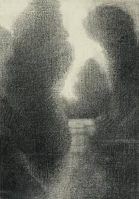 Monochrome Drawing - A Clearing by Charles Angrand