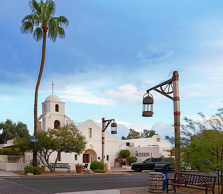 Lamp Wall Art featuring the digital art Arizona, Scottsdale, Historic Old Town #1 by Claudia Uripos