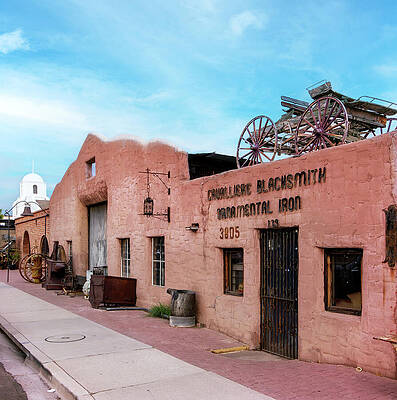 Lamp Wall Art featuring the digital art Arizona, Scottsdale, Old Town #1 by Claudia Uripos