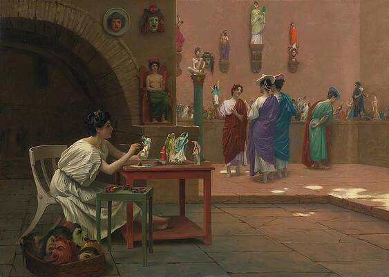 Jean Leon Gerome Painting - Atelier De Tanagra by Jean-leon Gerome