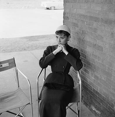 Audrey Hepburn on Set Wall Art