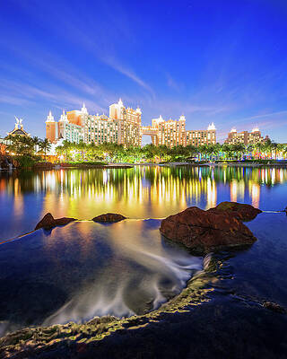 Paradise Wall Art featuring the digital art Bahamas, Paradise Island, Caribbean Sea, Atlantic Ocean, Caribbean, Atlantis Resort, Royal Towers #1 by Pietro Canali