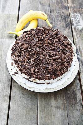 Banana And Chocolate Cake With Low-fat Quark #1 Print