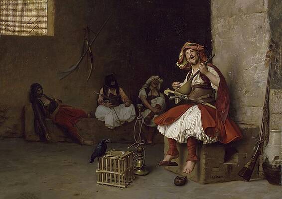 Jean Leon Gerome Painting - Bashi-bazouk Singing by Jean-leon Gerome