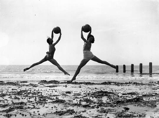 Dancers Leaping on the Beach Wall Art