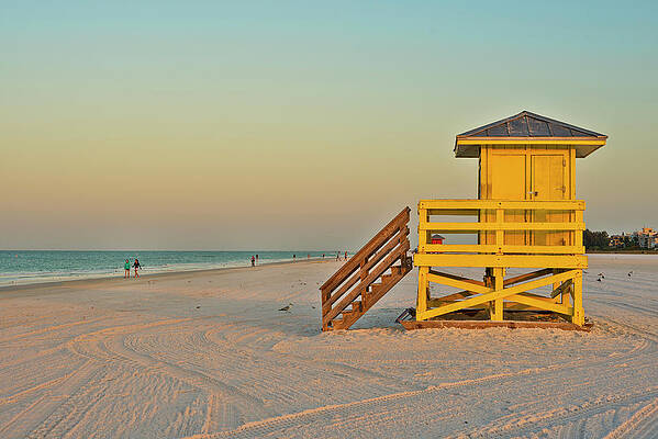 North America Wall Art featuring the digital art Beach With Lifeguard Station #1 by Carlo Irek