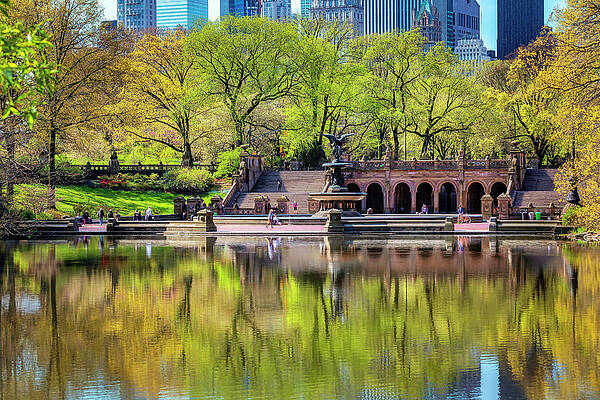 Building Wall Art featuring the digital art Bethesda Terrace, Central Park Nyc #1 by Lumiere