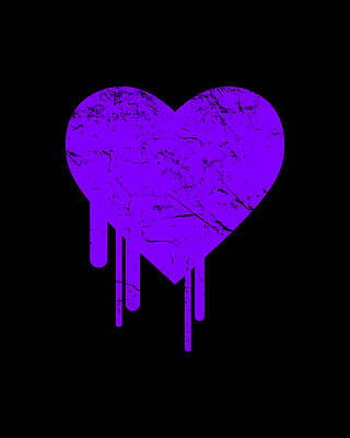 Tee Wall Art featuring the digital art Bleeding Purple Heart #1 by Flippin Sweet Gear