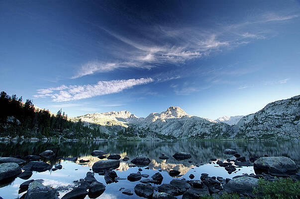 Serene Mountain Lake at Dawn Wall Art