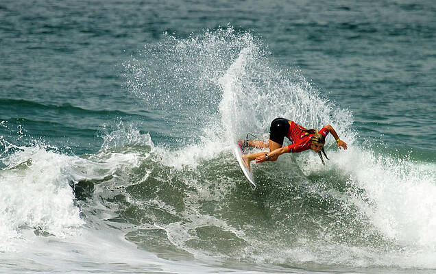 Caroline Marks Wall Art featuring the photograph Caroline Marks Surfing #1 by Waterdancer