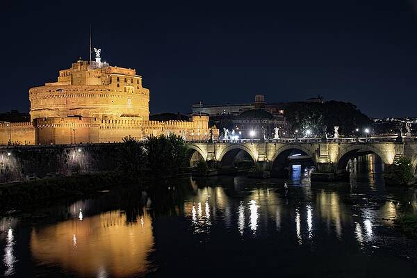 Landmark Photograph - Castel Sant Angelo By Night #1 by Robert Grac