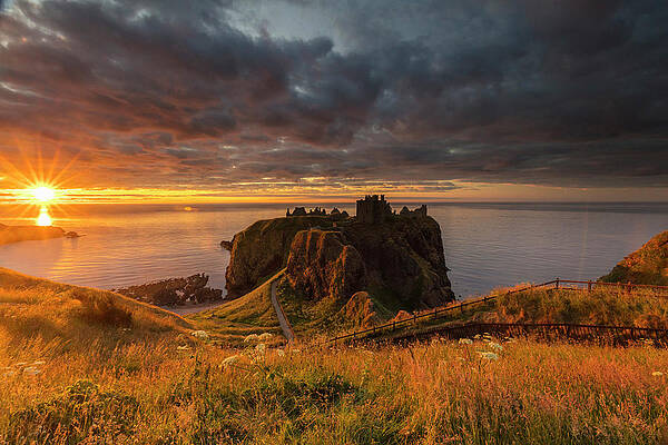 British Wall Art featuring the digital art Castle Ruins At Sunrise #1 by Maurizio Rellini