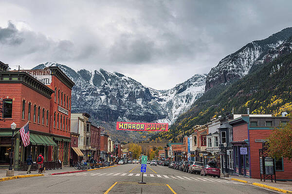 Tourism Wall Art featuring the photograph Colorado Avenue In Telluride Facing The San Joan Mountains #1 by Miroslav Liska