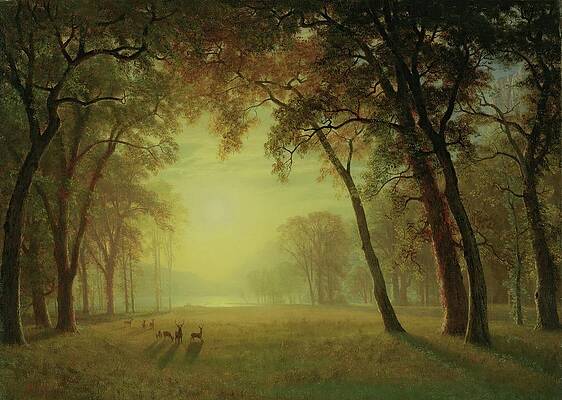 Deer in Yosemite Clearing Painting