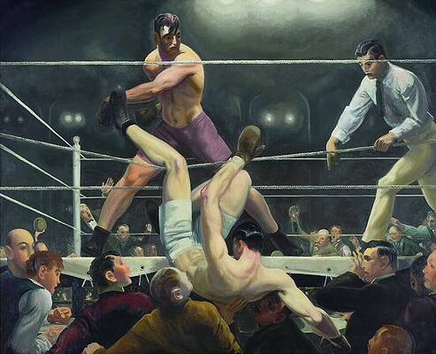 Expressionism Wall Art featuring the painting Dempsey V Firpo In New York City by George Wesley Bellows