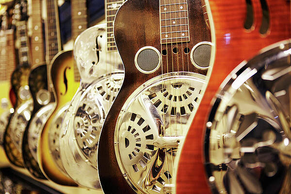 Travel Wall Art featuring the digital art Display Of Guitars #1 by Richard Taylor