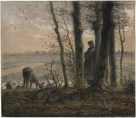 Jean Francois Millet Painting - Falling Leaves by Jean-francois Millet