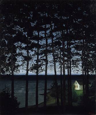 Fisherman's Cottage at Dusk Painting