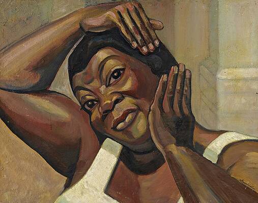 Gaze Painting - Fixing Her Hair by Sergey Yurievich Sudeikin