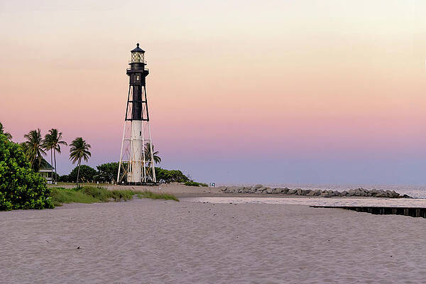 Florida Wall Art featuring the digital art Florida, South Florida, Pompano Beach, Hillsboro Inlet Lighthouse #1 by Laura Diez