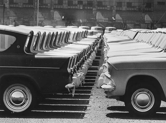Wall Art featuring the photograph Ford Bumpers #1 by Central Press