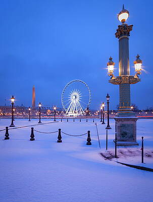 Lamp Wall Art featuring the digital art France, Ile-de-france, Ferris Wheel On #1 by Rainer Mirau