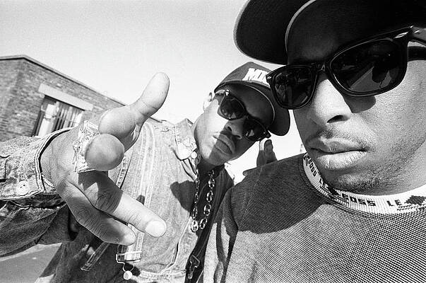 Hip Hop Duo in Black and White Wall Art
