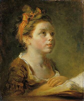 Gaze Painting - Girl Reading A Book by Jean-honore Fragonard