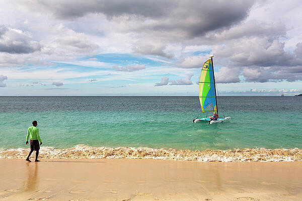 Caribbean Wall Art featuring the digital art Grenada, Caribbean, Grand Anse Bay #1 by Tim Mannakee