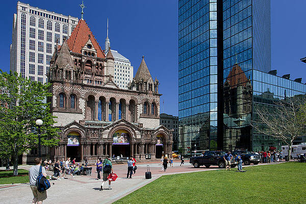 Boston Digital Art - Hancock Tower, Trinity Church, Boston, Ma #1 by Claudia Uripos